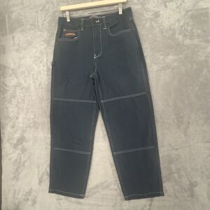 Empyre Double Knee Pants Mens 30x28 Green Baggy Wide Leg Loose Skater